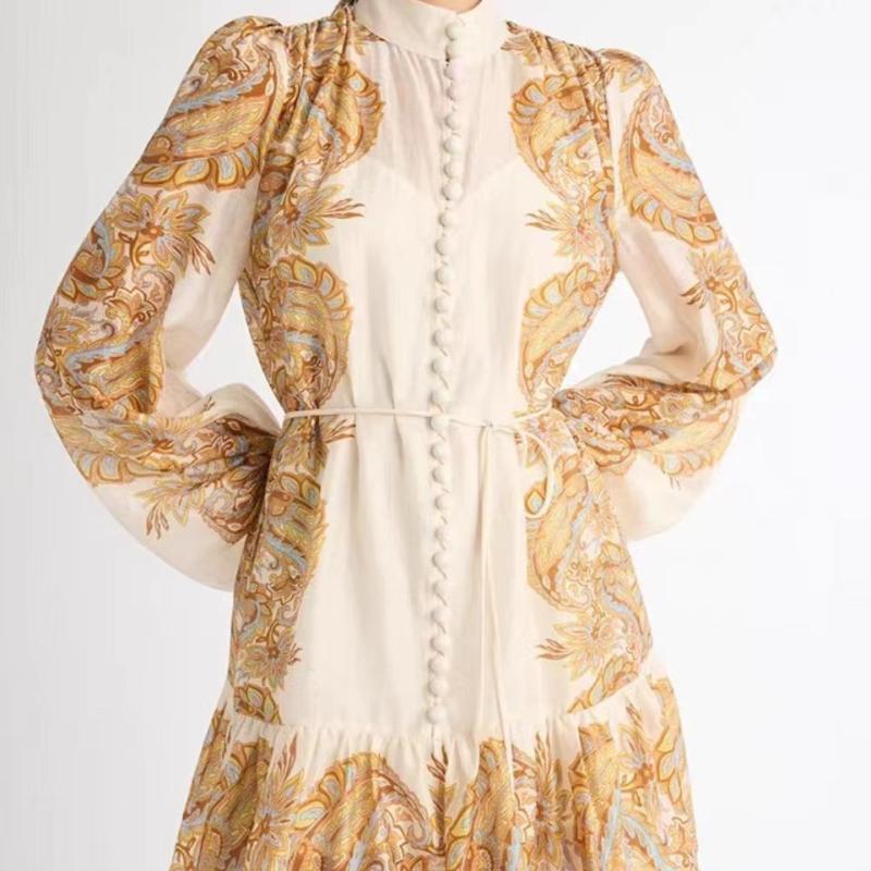 Dresses | Womens Ottie Paisley Long Sleeve Linen Minidress In Multi Paisley Clothing Dresses